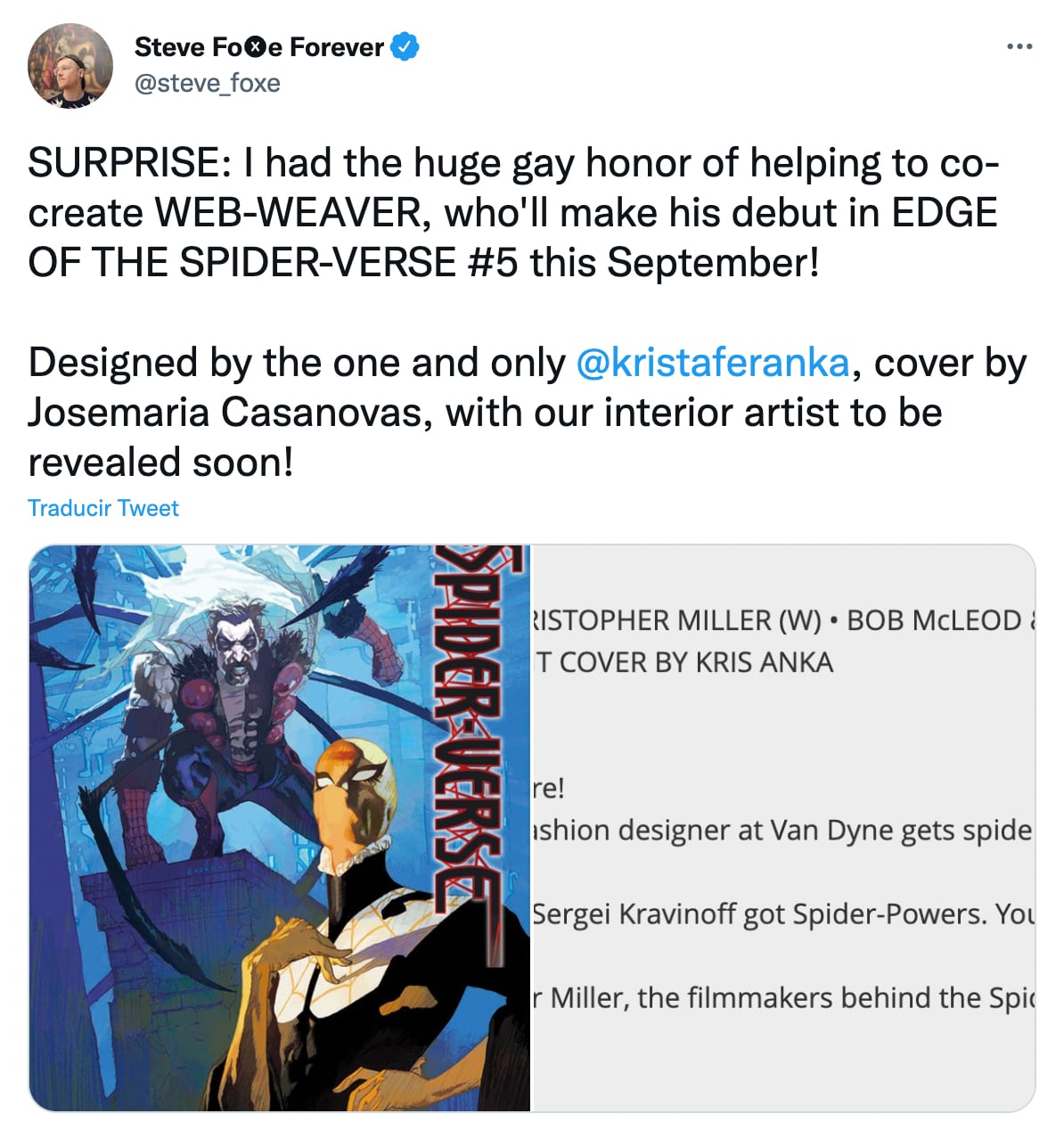 Web Weaver, el primer Spider-Man gay