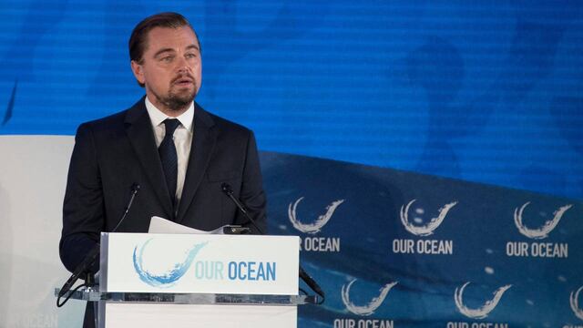 Leonardo DiCaprio en la presentación de la aplicación en línea 'Global Fishing Watch'.