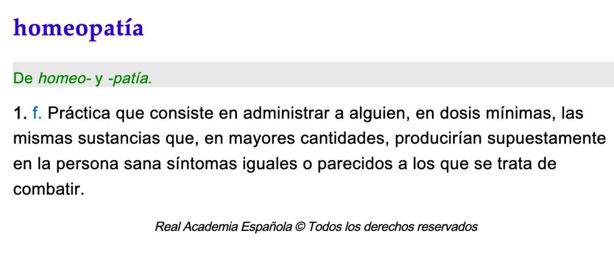 Definición de homeopatía