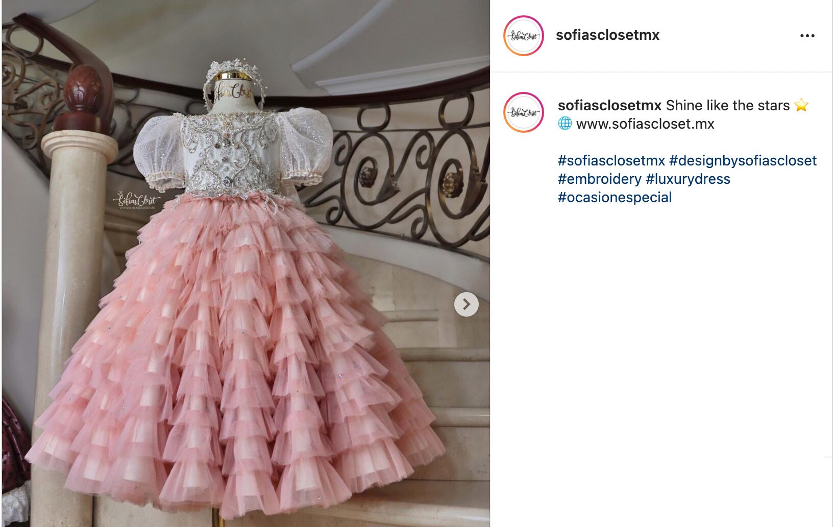Vestido de María Fernanda, hija del Canelo