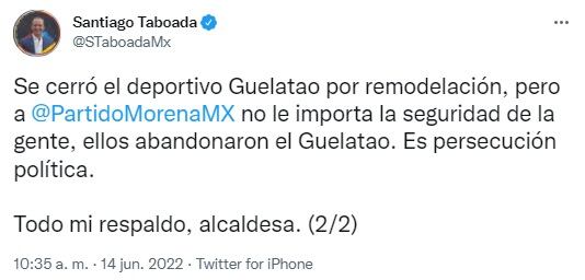 Tuit de Santiago Taboada