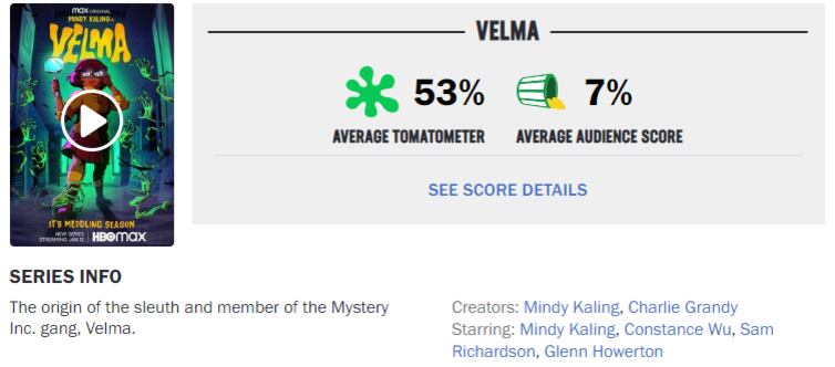 Crítica de Velma en Rotten Tomatoes