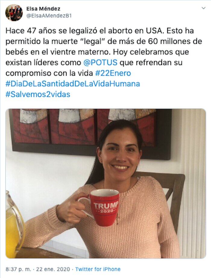 Elsa Méndez Álvarez respalda a Donald Trump