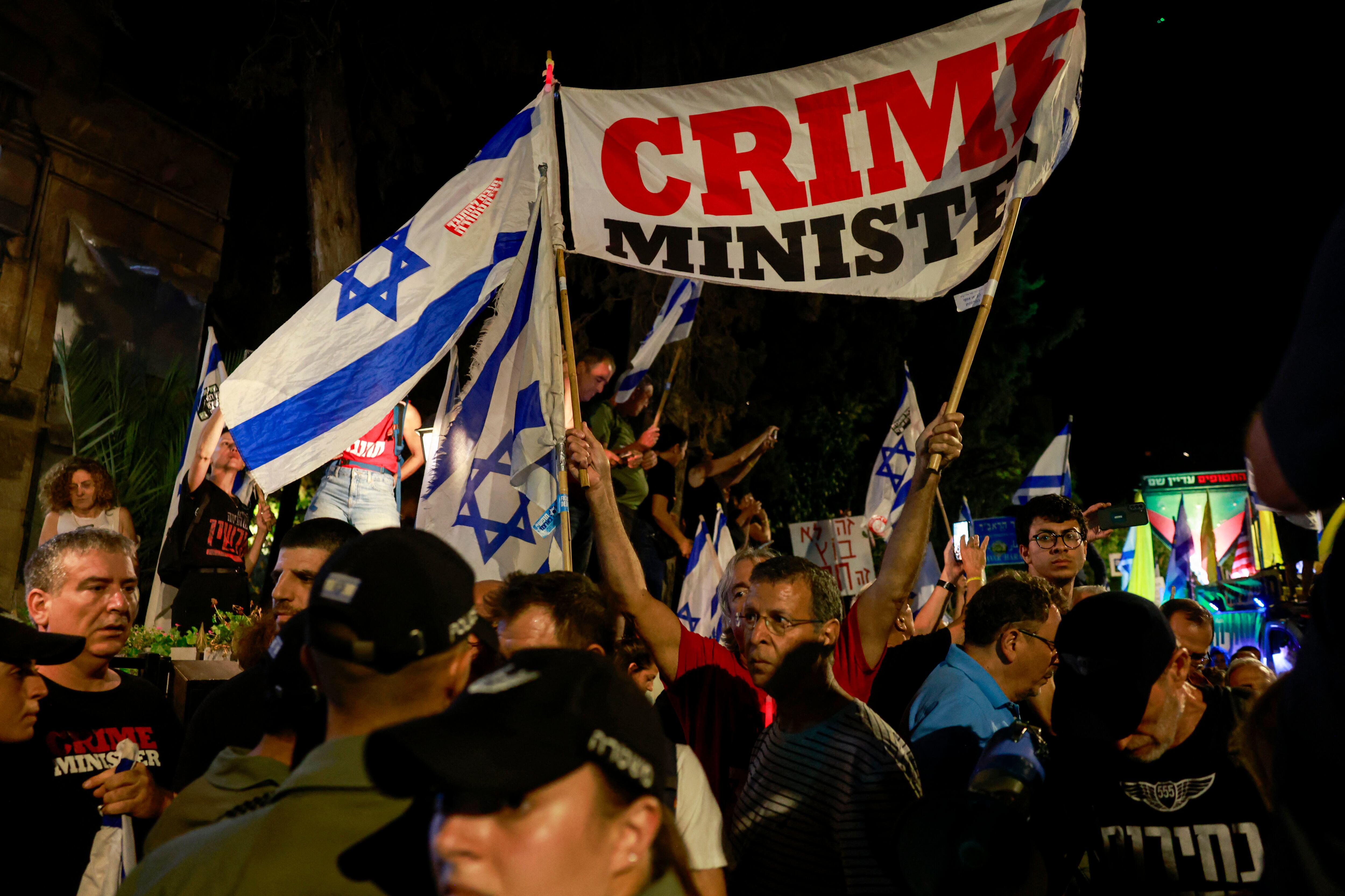 Protestas en Israel contra Benjamín Netanyahu
