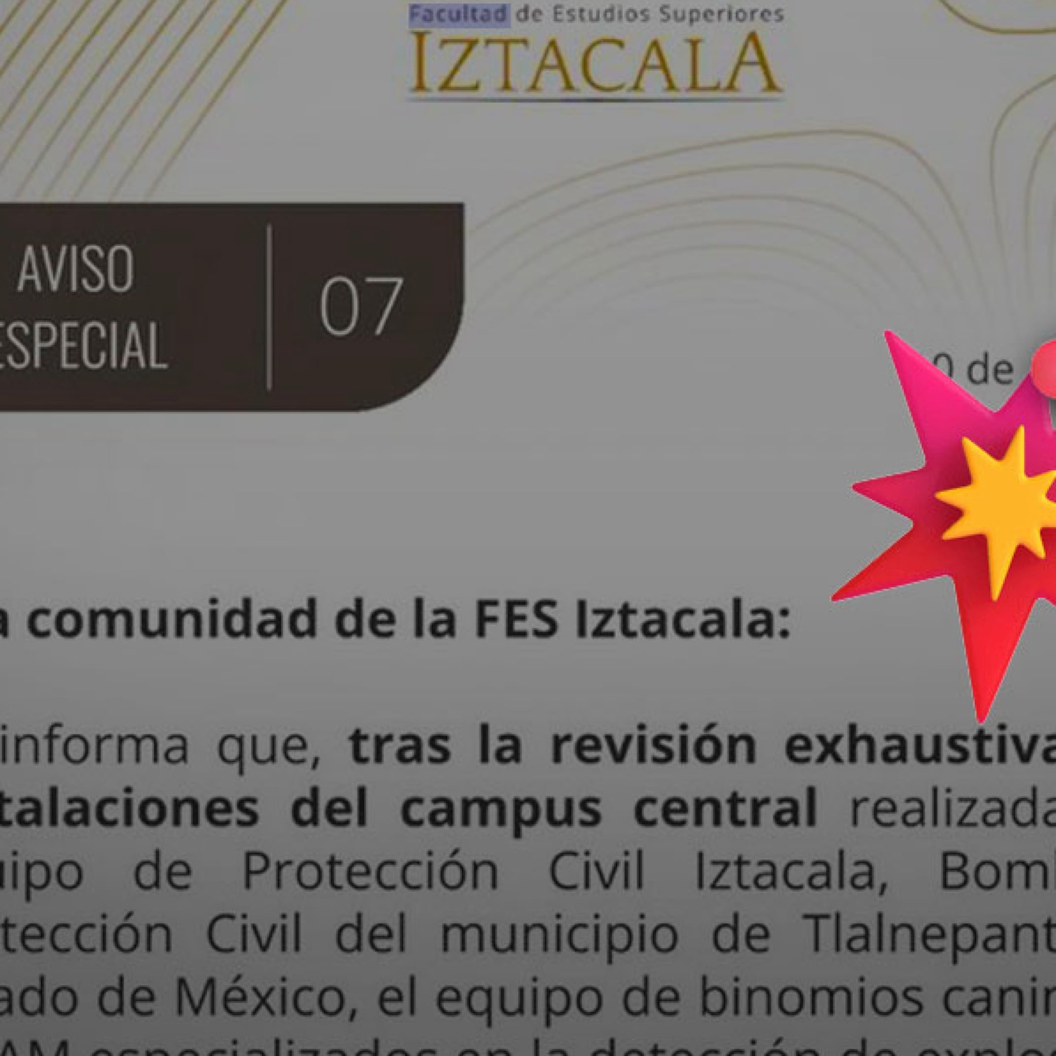 Reanudan actividades en FES Iztacala tras amenaza de bomba