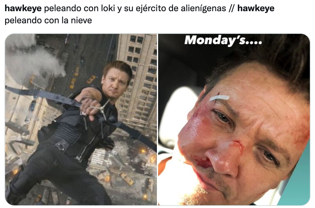 Ya hay memes sobre el accidente de Jeremy Renner