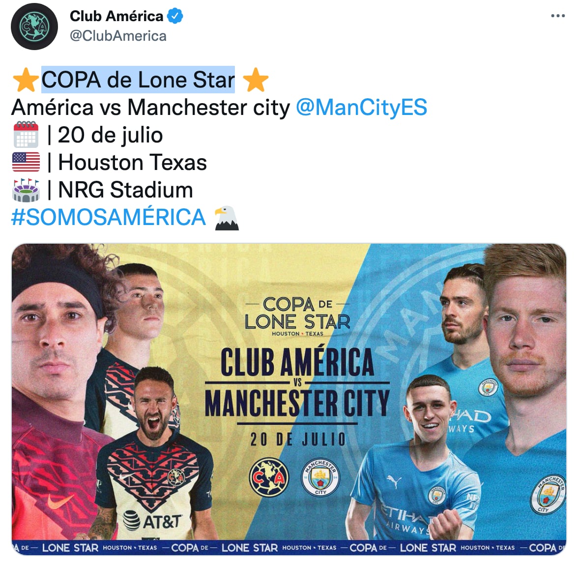América vs Manchester City