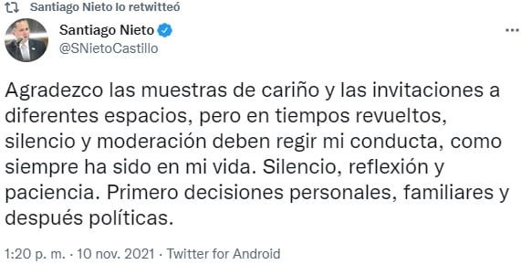 Tuit Santiago Nieto