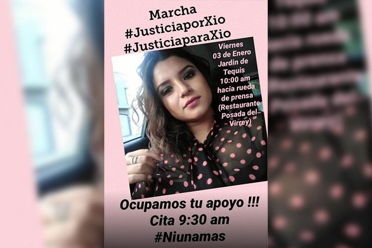 Convocatoria marcha por justicia para Xiomara.