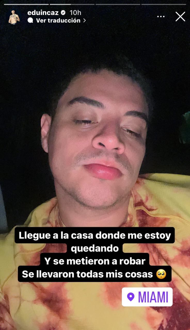 “Se llevaron todas mis cosas” Eduin Caz es victima de robo en residencia de Miami