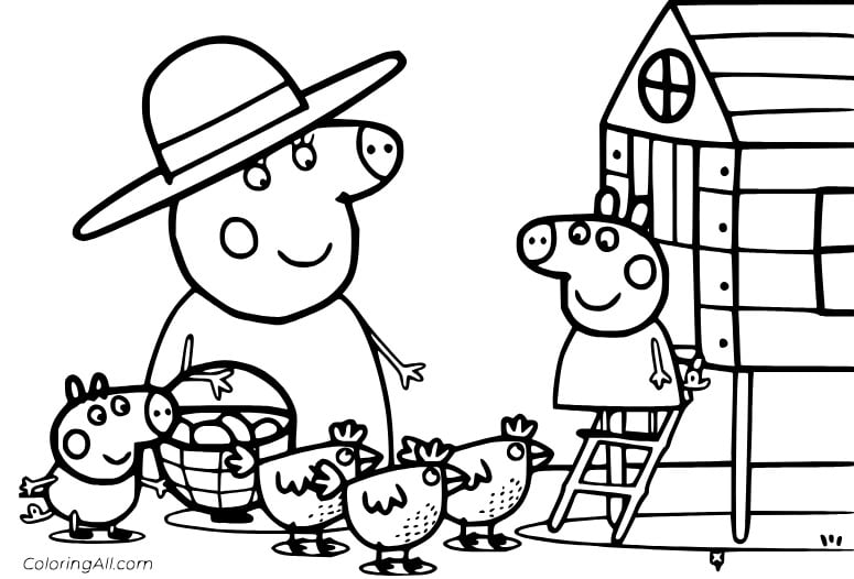 Abuela Cerdita de Peppa Pig para colorear
