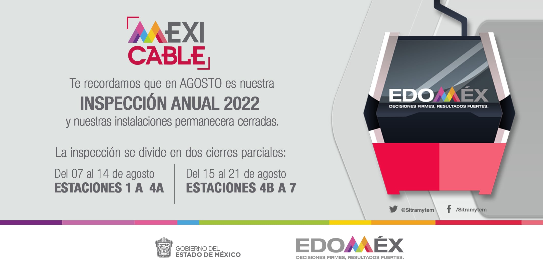 Por inspección anual el Mexicable permanecerá cerrado parcialmente en agosto