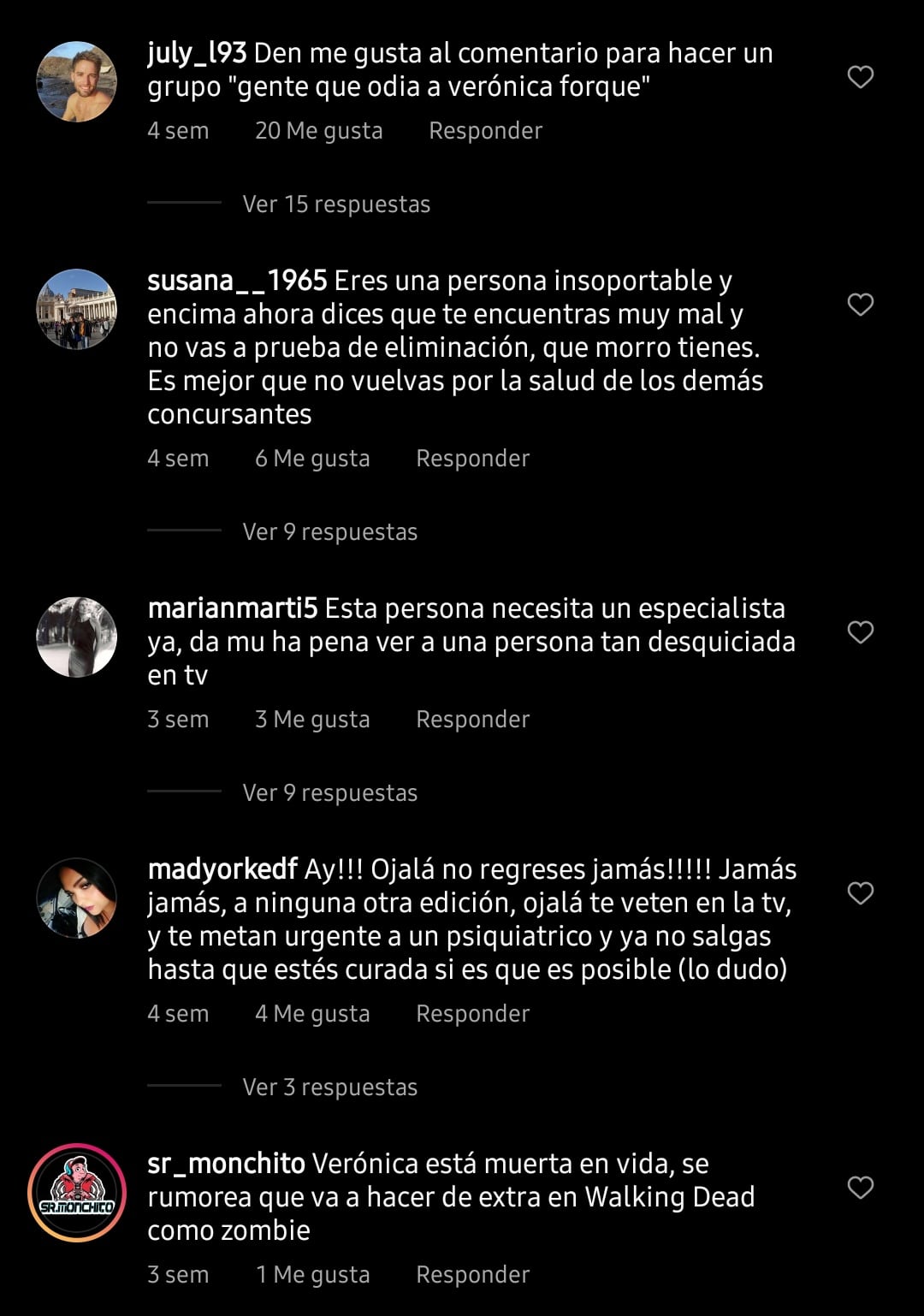Comentario contra Verónica Forqué