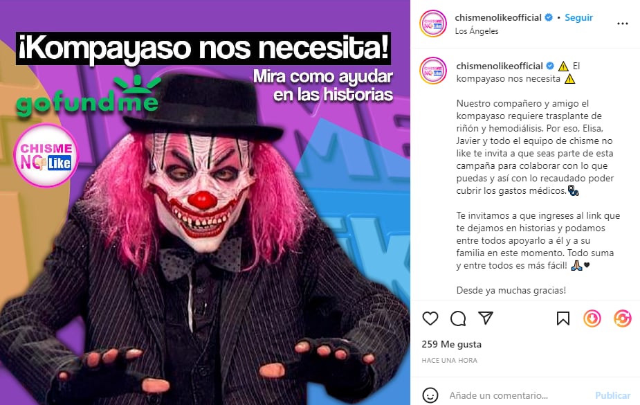 Mensaje para ayudar a "el Kompa Yaso"