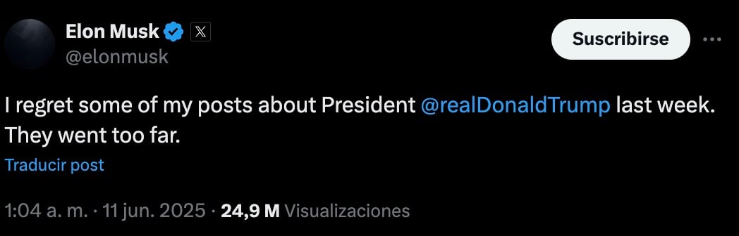 Elon Musk se disculpa con Donald Trump