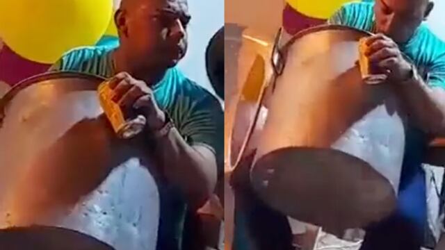 Invitado no se separa de la olla de comida