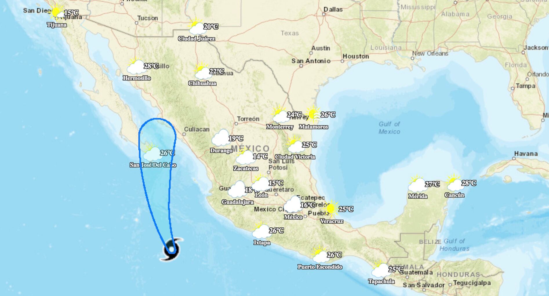 Tormenta Tropical Alvin hoy 30 de mayo