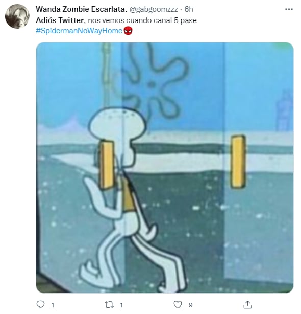 Memes de usuarios diciendo "Adiós a Twitter para evitar spoilers de ‘Spider-Man: No Way Home’
