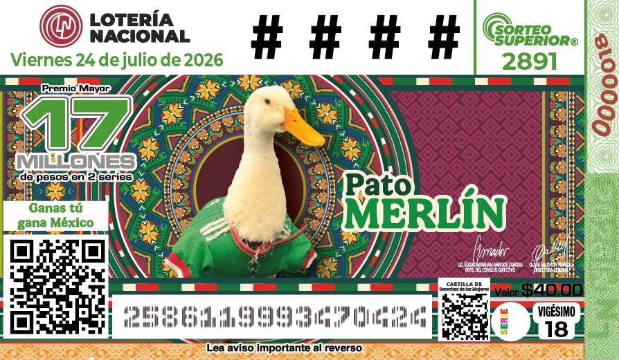 Pato Merlín protagoniza nuevo billete conmemorativo de Lotería Nacional