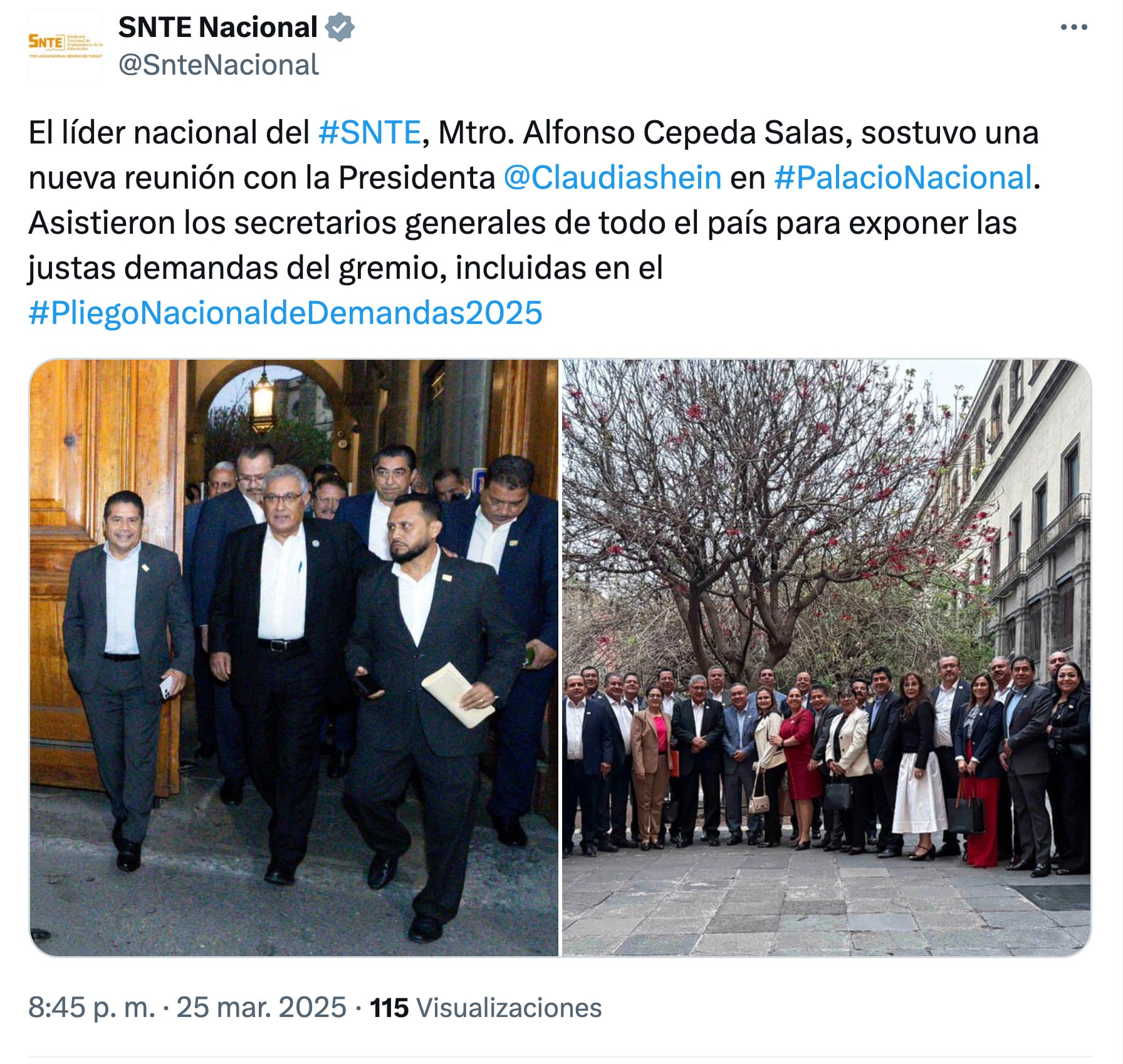 Reunión SNTE con Claudia Sheinbaum