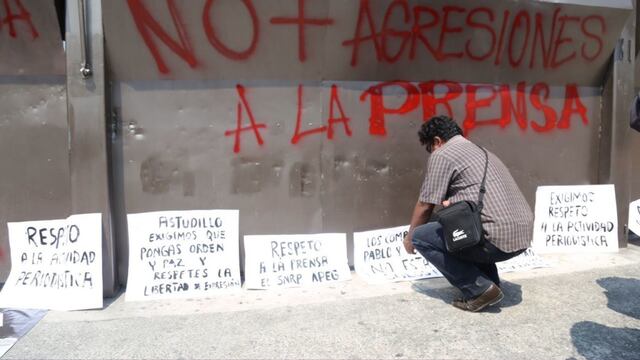 Protesta por agresiones a la prensa.