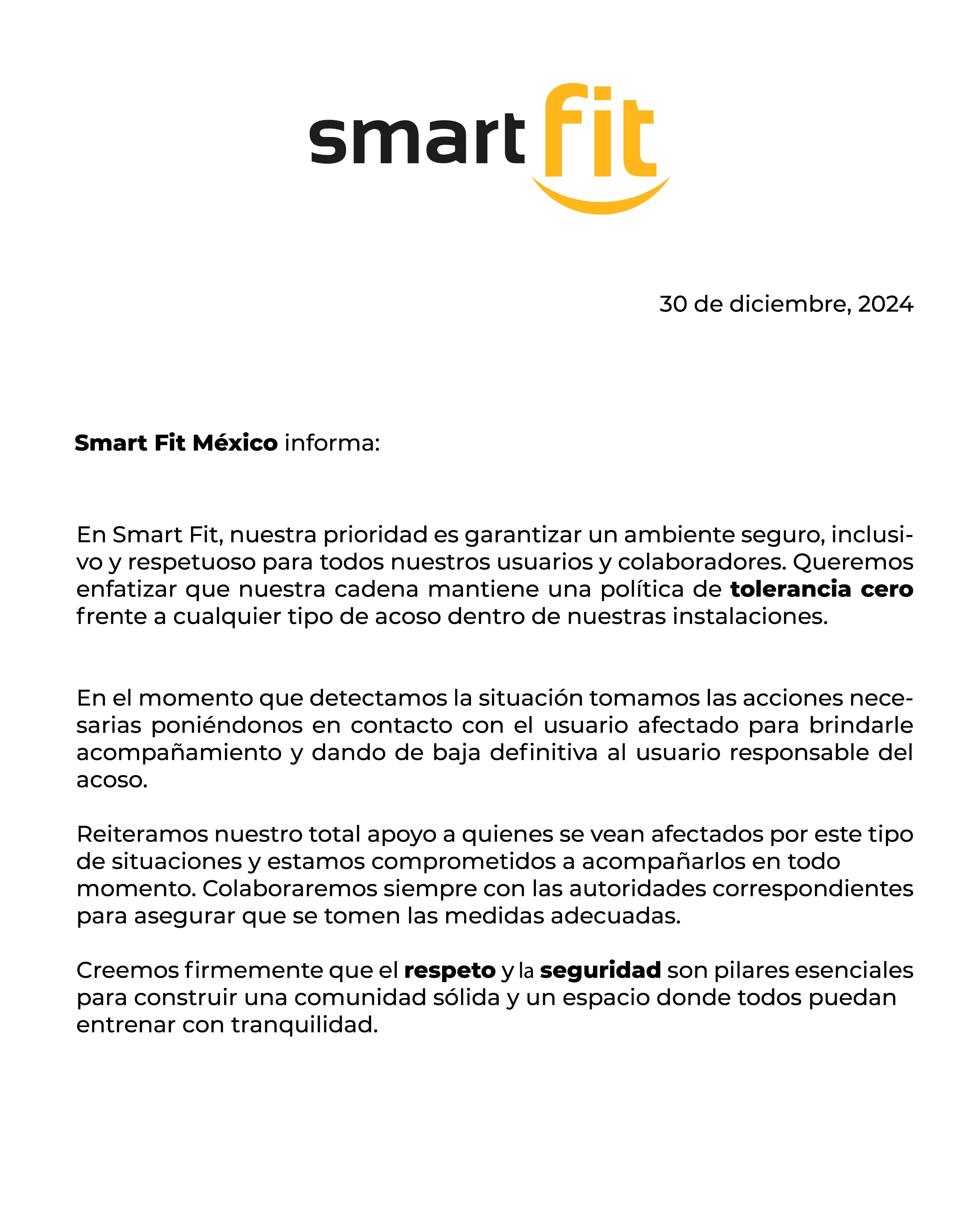 Video Smart Fit de Veracruz Comunicado