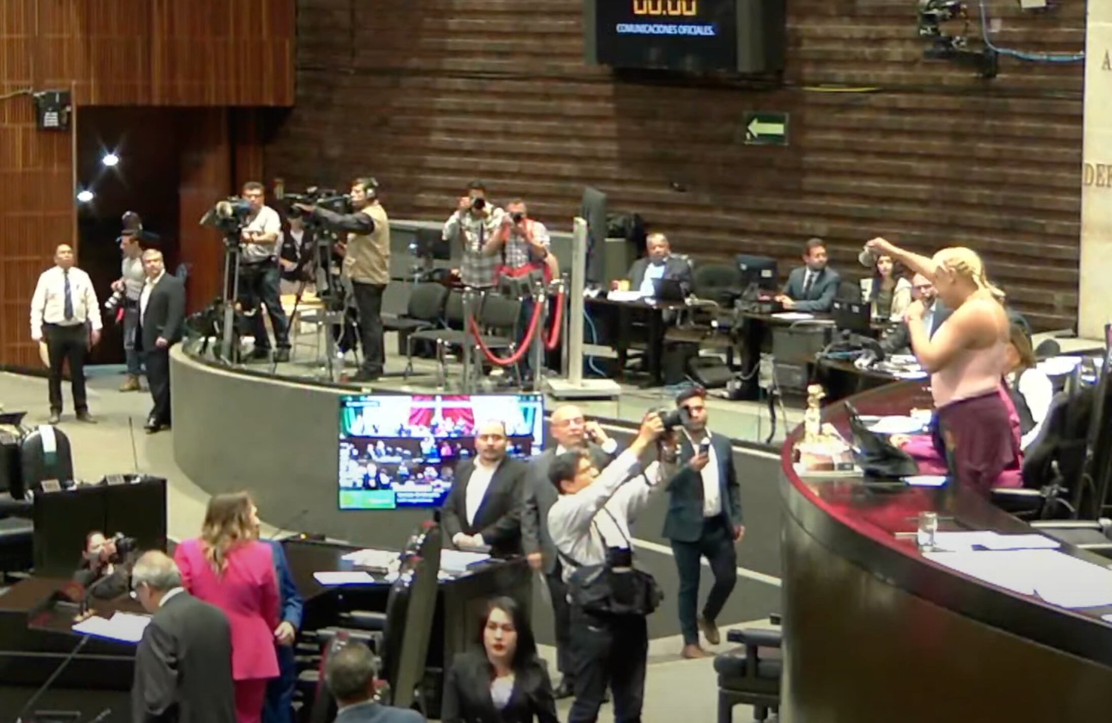 María Clemente toma la tribuna de la Cámara de Diputados para 'clausurar' la sesión