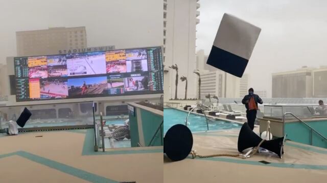 Colchón "vuela" con fuerte viento