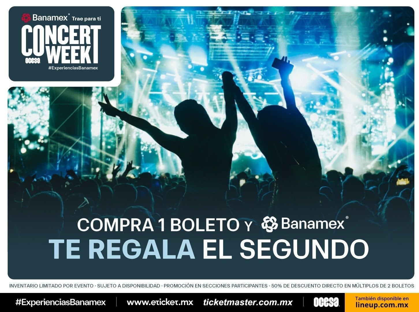 OCESA regresa con Concert Week: boletos 2x1 del 17 al 24 de agosto