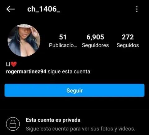 Cuenta de la esposa de Roger Martínez
