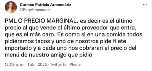explicación de Patricia Armendáriz sobre la reforma eléctrica de AMLO/Twitter