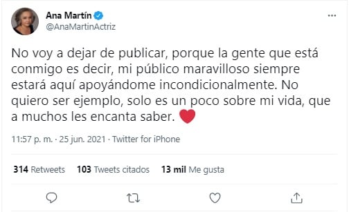 Usuarios silencian a Ana Martin en Twitter