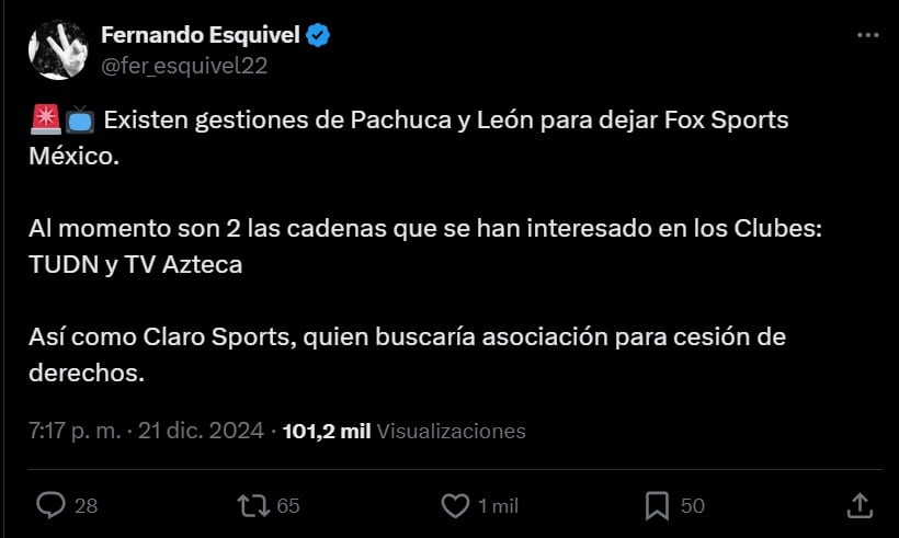 Pachuca y León saldrían de Fox Sports