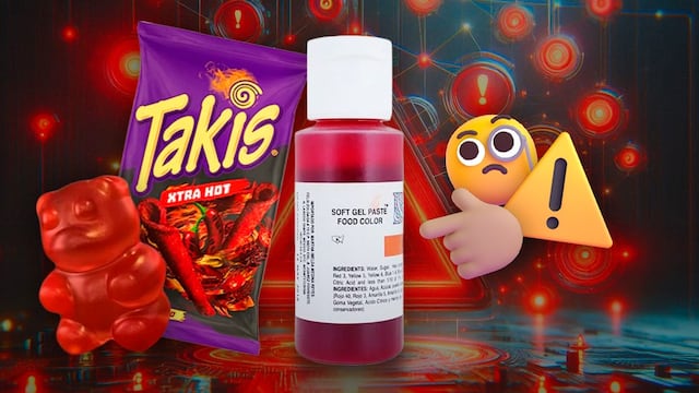 ¿Los Panditas y Takis tienen colorante rojo 3?