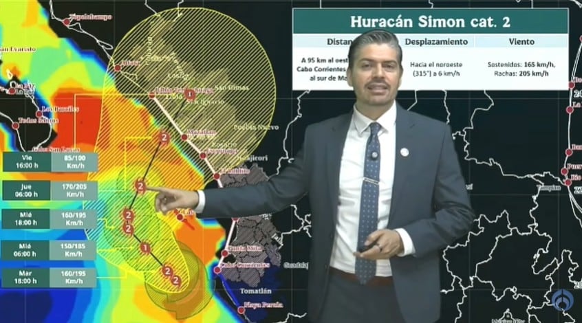 Huracán Simón cambia de trayectoria: SMN señala al avión cazahuracanes