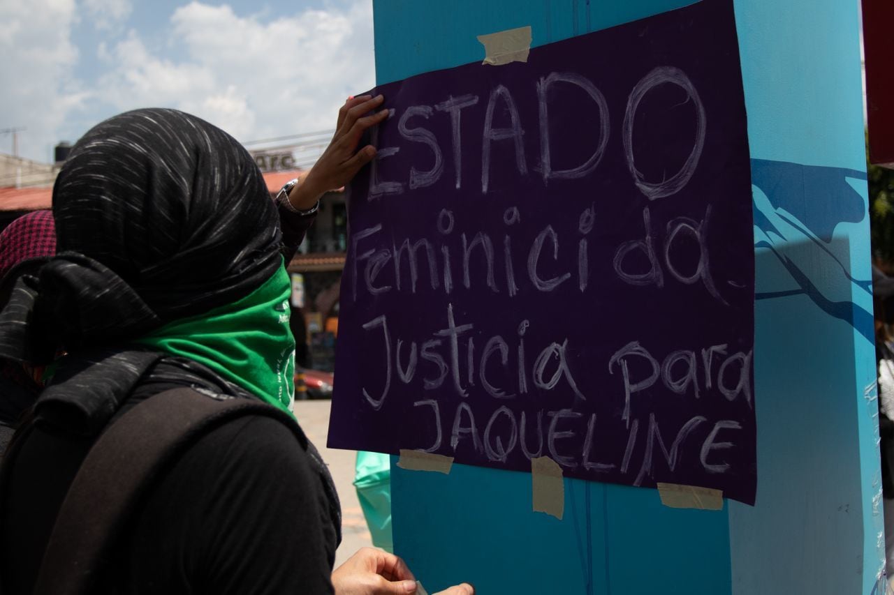 Protesta por el feminicidio de Jacqueline en Milpa Alta