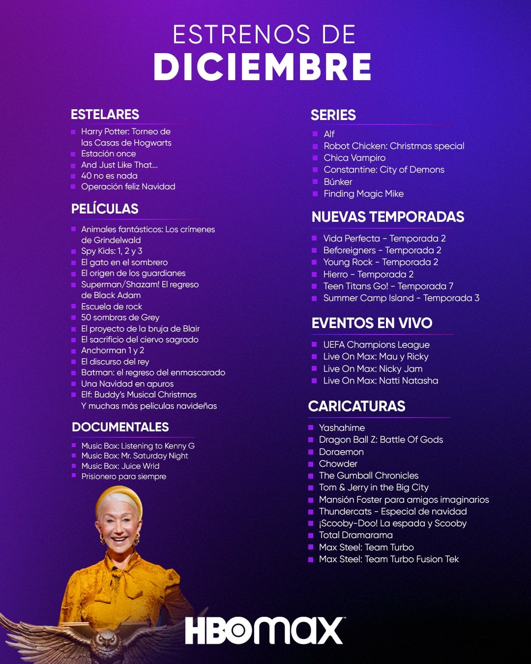 HBO Max Diciembre