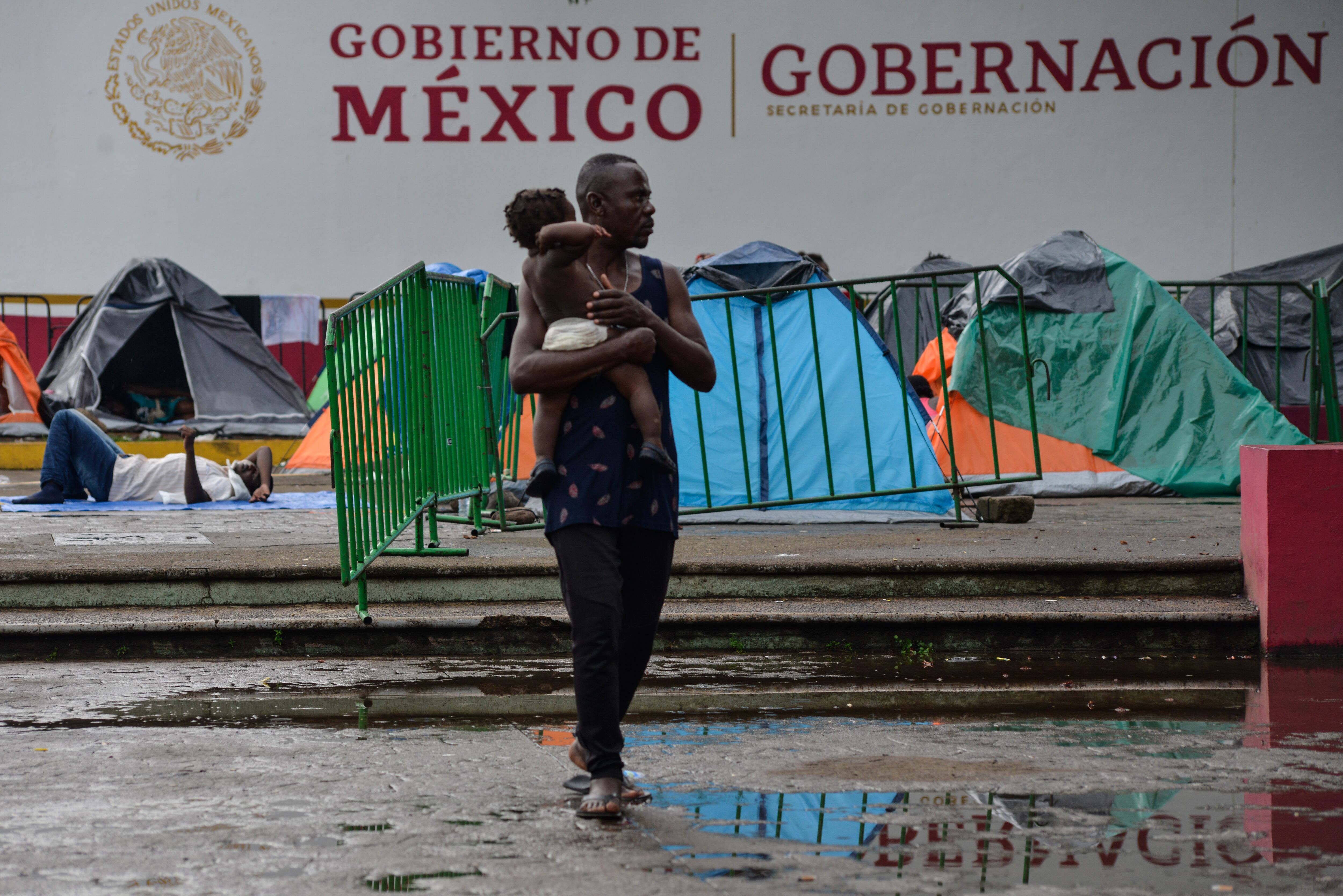Migrantes de origen africano en Chiapas.