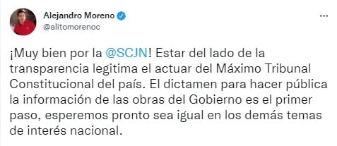 Alejandro Moreno sobre suspensión de decreto de AMLO