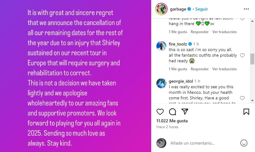 Festival HERA 2024 se cae a pedazos; Garbage cancela concierto