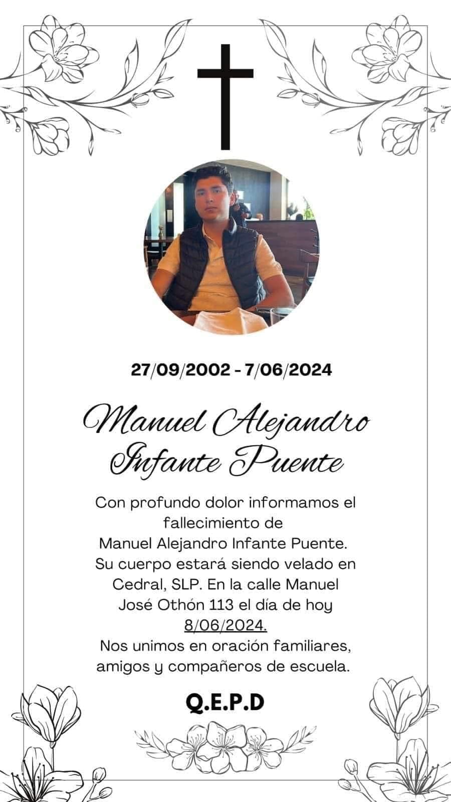 Despiden a Manuel Infante, víctima en el antro RICH
