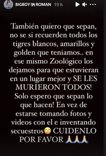 Denuncia de Paola Rolex en Instagram
