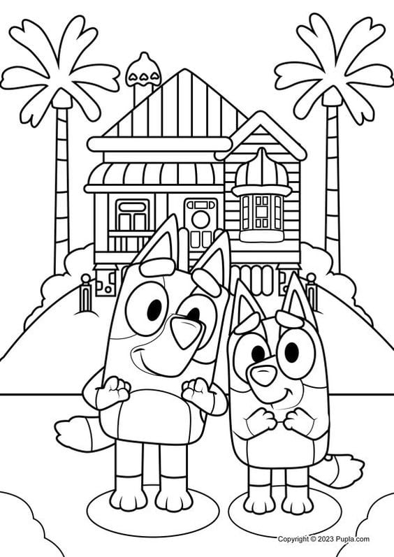 Dibujos de Bluey por el Día del Perro para colorear