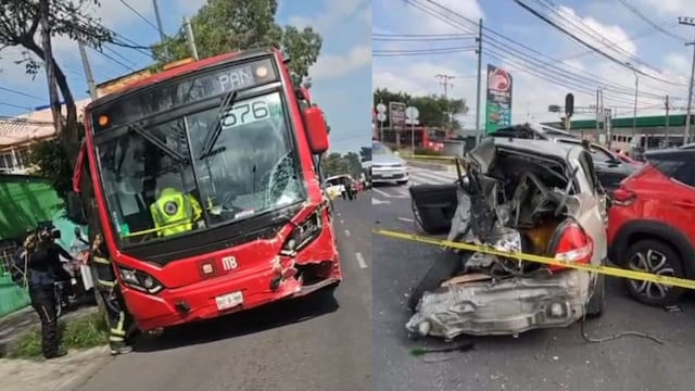 Choque de Metrobús contra al menos 10 vehículos en Venustiano Carranza