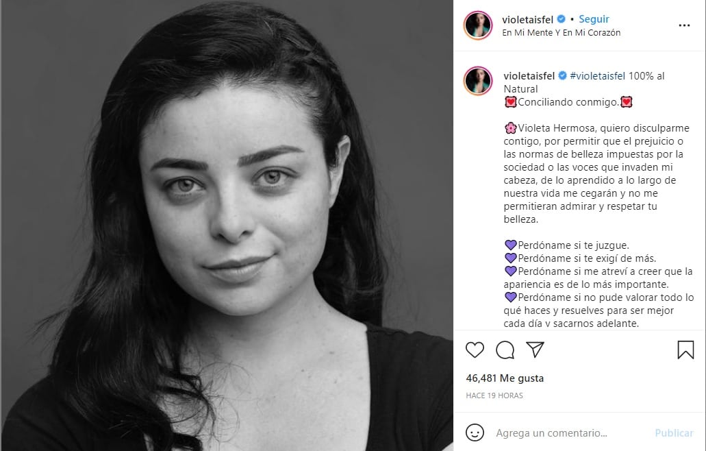 Violeta Isfel se muestra al natural