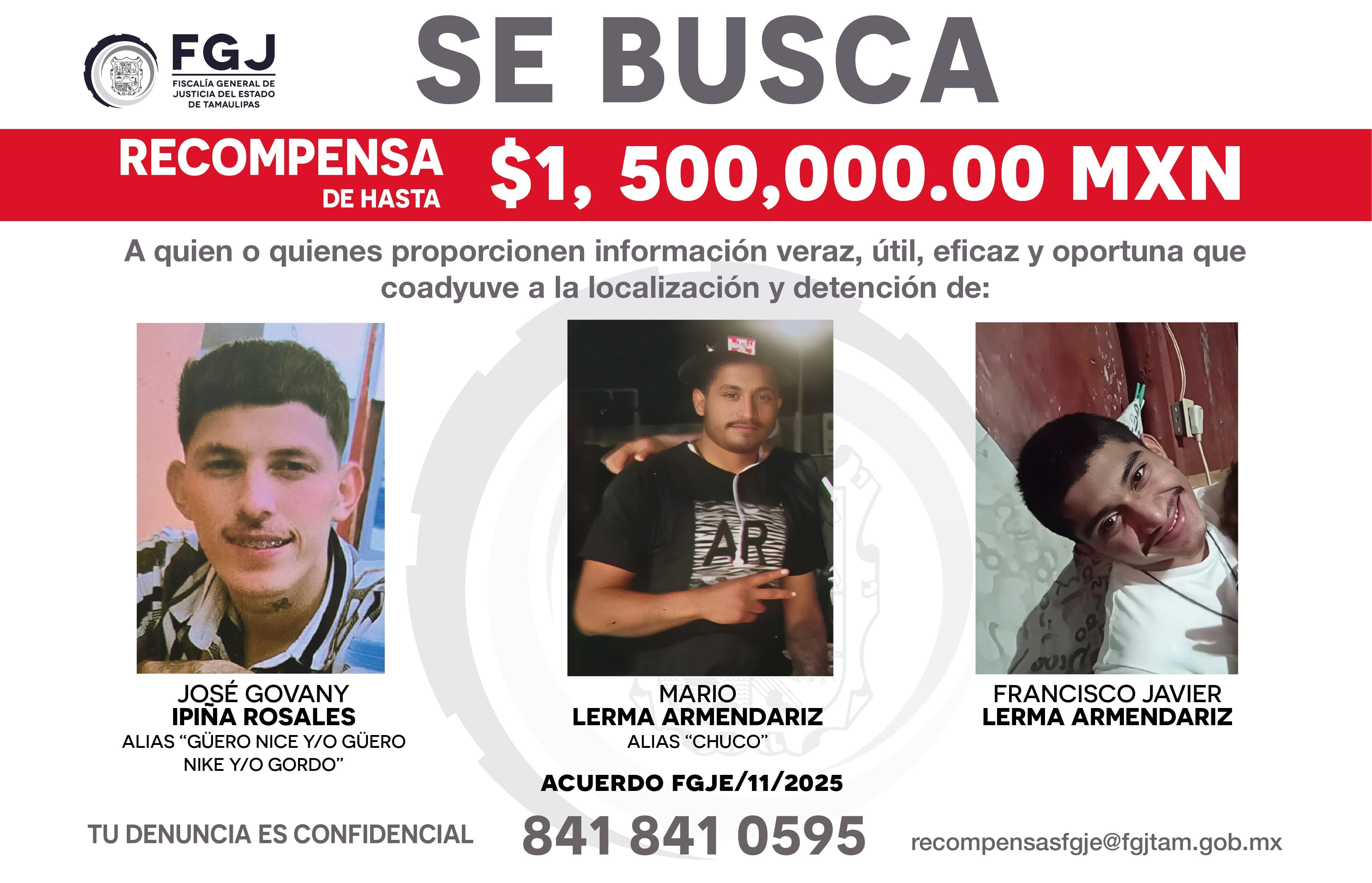 Grupo Fugitivo: La millonaria recompensa ofrecida por la Fiscalía de Tamaulipas por los responsables del asesinato