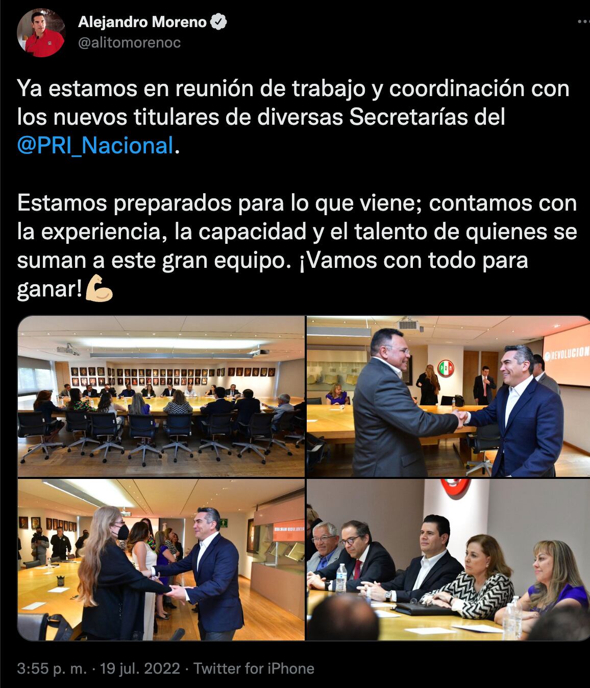 Alejandro Moreno anuncia cambios en el CEN del PRI; integra a exgobernadores