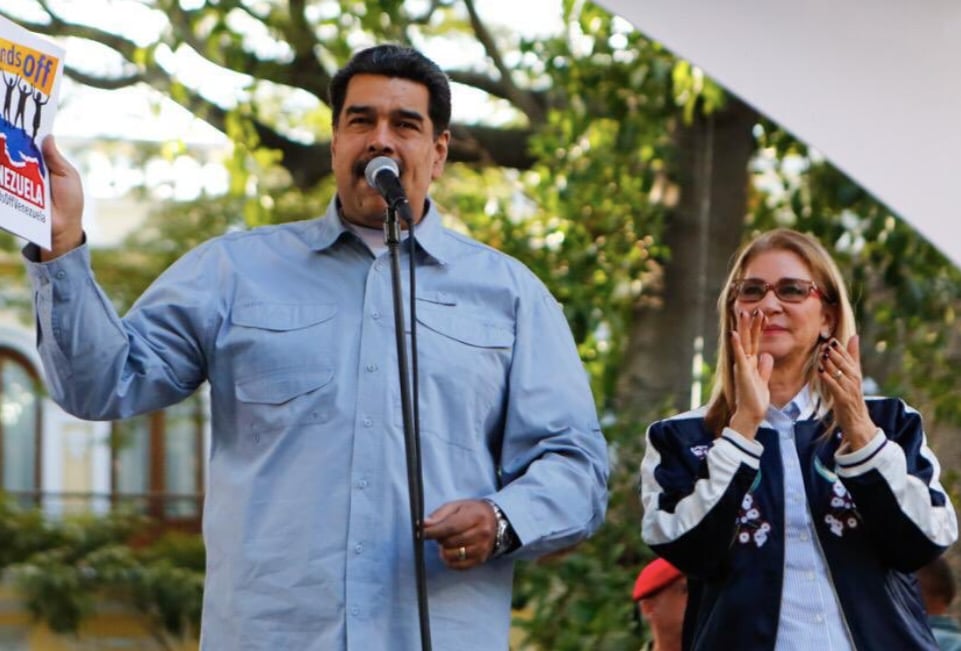 Cilia Flores junto a su esposo Nicolás Maduro