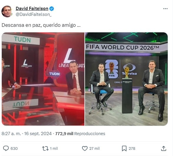 David Faitelson confirmó la muerte de André Marín