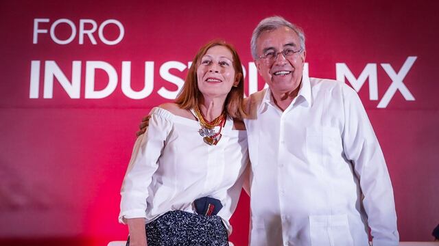 Tatiana Clouthier y Rubén Rocha Moya, gobernador de Sinaloa